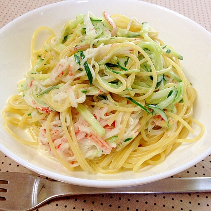 きゅうりとカニカマ☆パスタサラダ